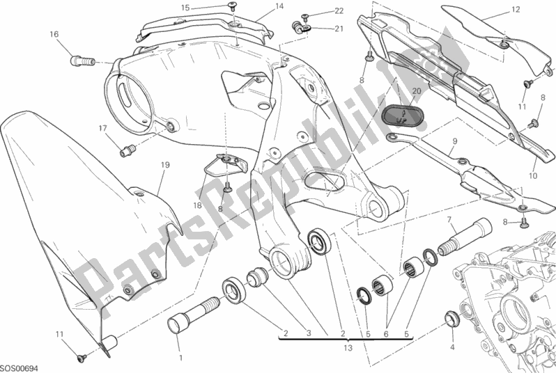 Todas as partes de Forcellone Posteriore do Ducati Superbike 1299S ABS 2015